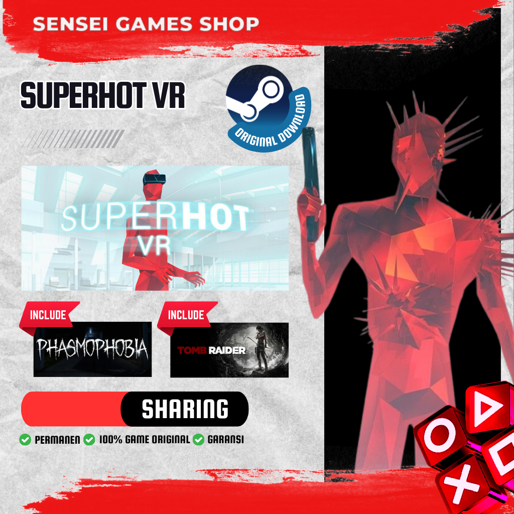 [BONUS STEAM KEY] Superhot VR (Sharing With Tomb Raider & Phasmophobia) / STEAM / Game PC / Game Com