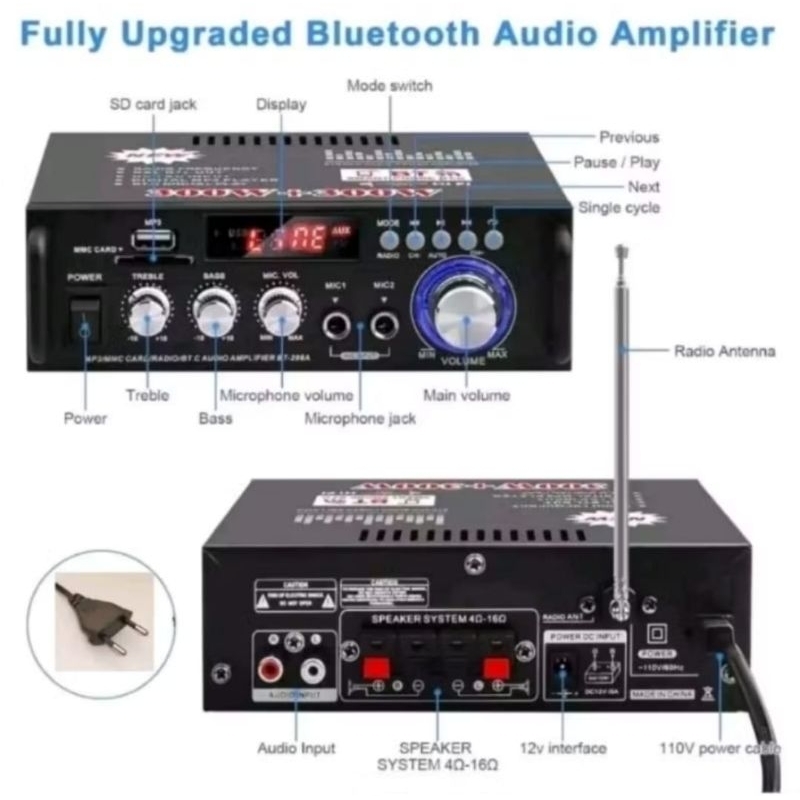 Power amplifier Bluetooth 600 watt fleco BT-298A