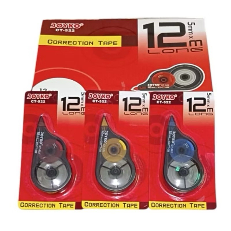 

Tip Ex Correction Tape Tip-Ex Kertas Roll Joyko CT-522 5mm x 12m