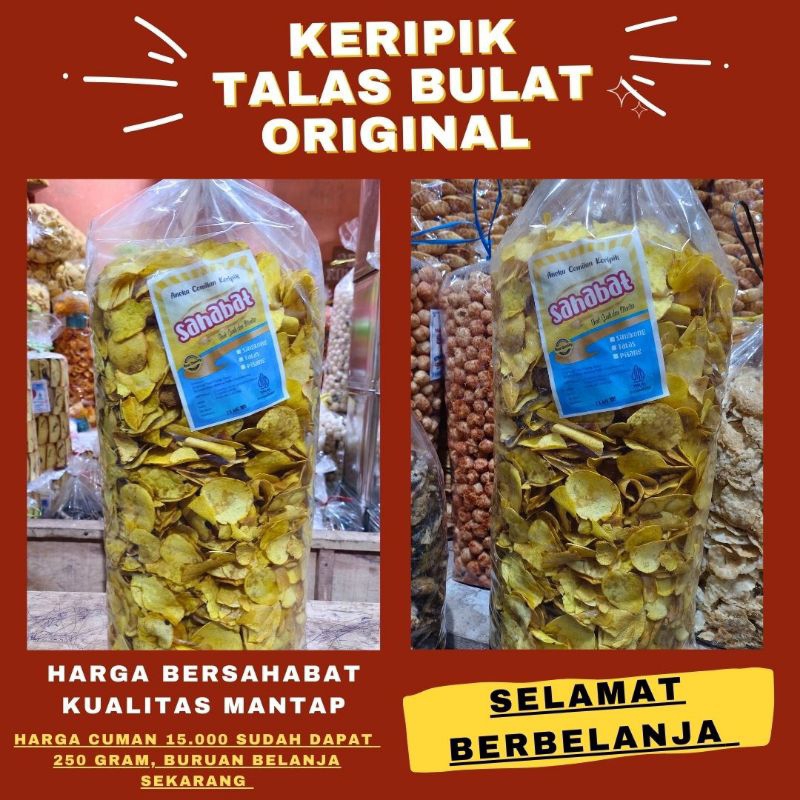 

Keripik Talas Bulat Original Sedap 250 Gram, Enak Gurih (Cemilan Enak Dirumah)