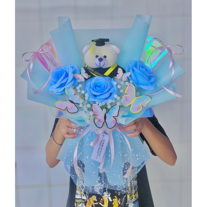 [free paperbag +kartu ucapan] buket boneka wisuda/buket wisuda premium/buket wisuda jumbo / buket gr