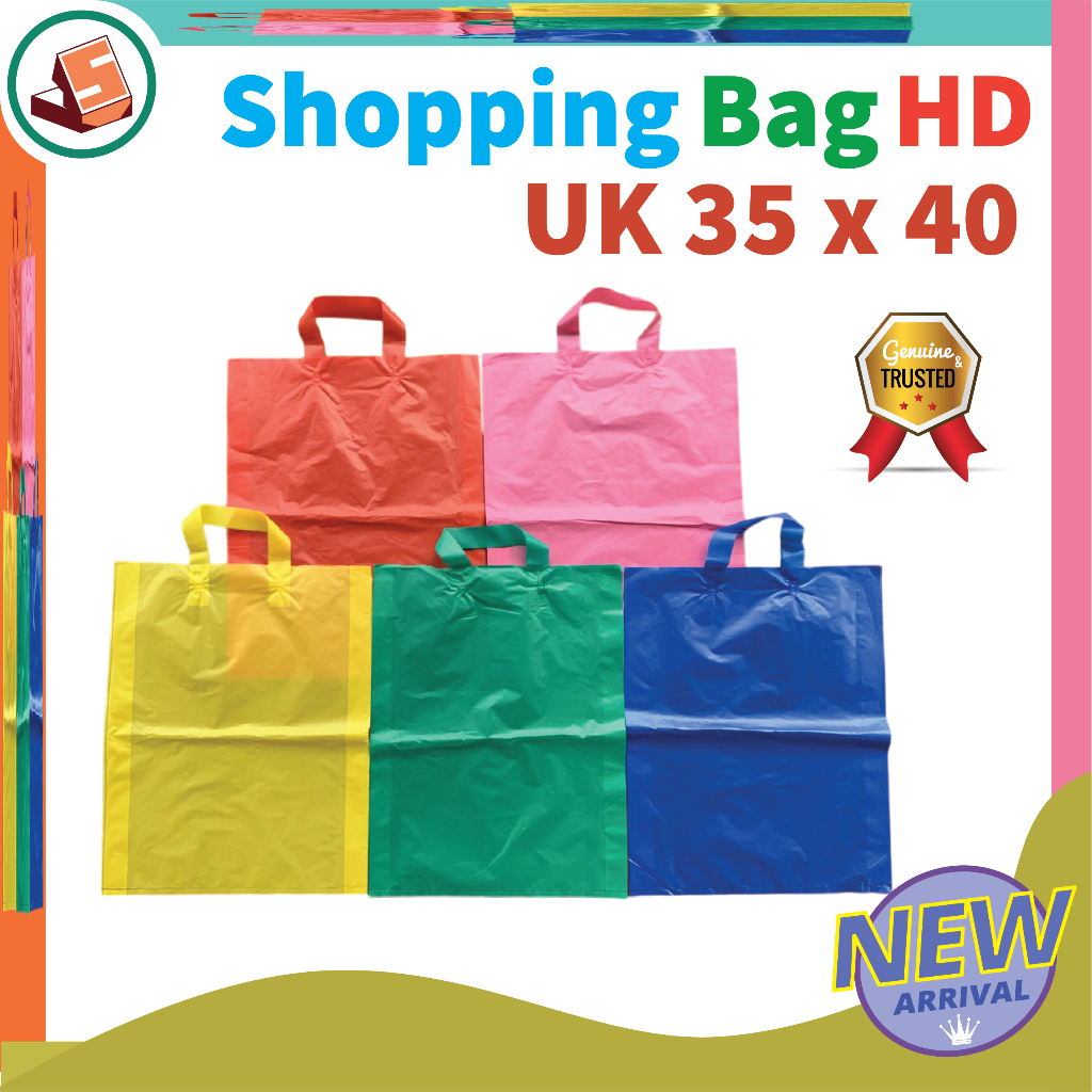 

SHOPPING BAG HD [25 pcs] ukuran [ 35 x 40 ] / Tas HD Warna / Tas Kresek Warna Polos / Grosir, Ecer