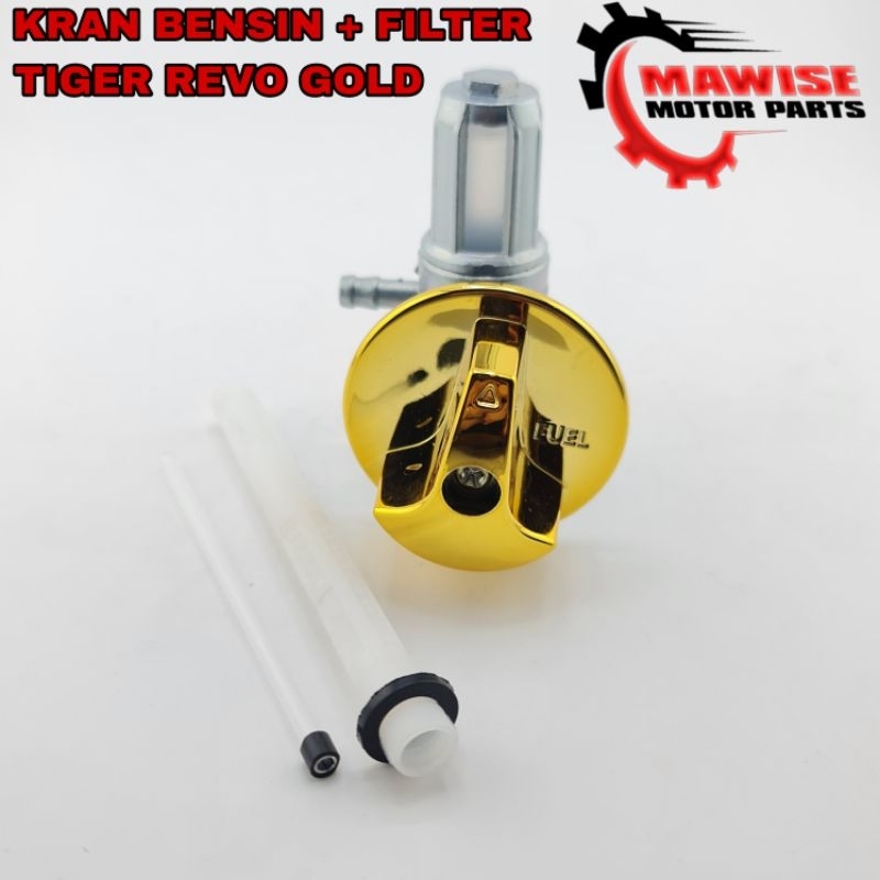 KRAN BENSIN TIGER REVO GOLD PLUS FILTER - KRAN BENSIN TIGER REVO TIGER NEW PLUS FILTER BENSIN GOLD