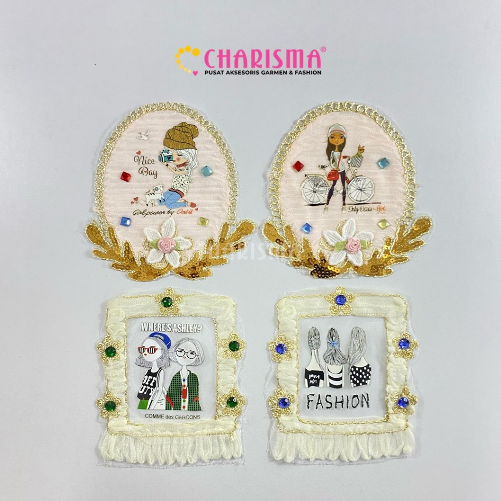 Charisma Aplikasi Baju Anak (1pcs) - Tempelan baju anak/ Aplikasi Bordir Pakaian / Saku Rajut / Akse