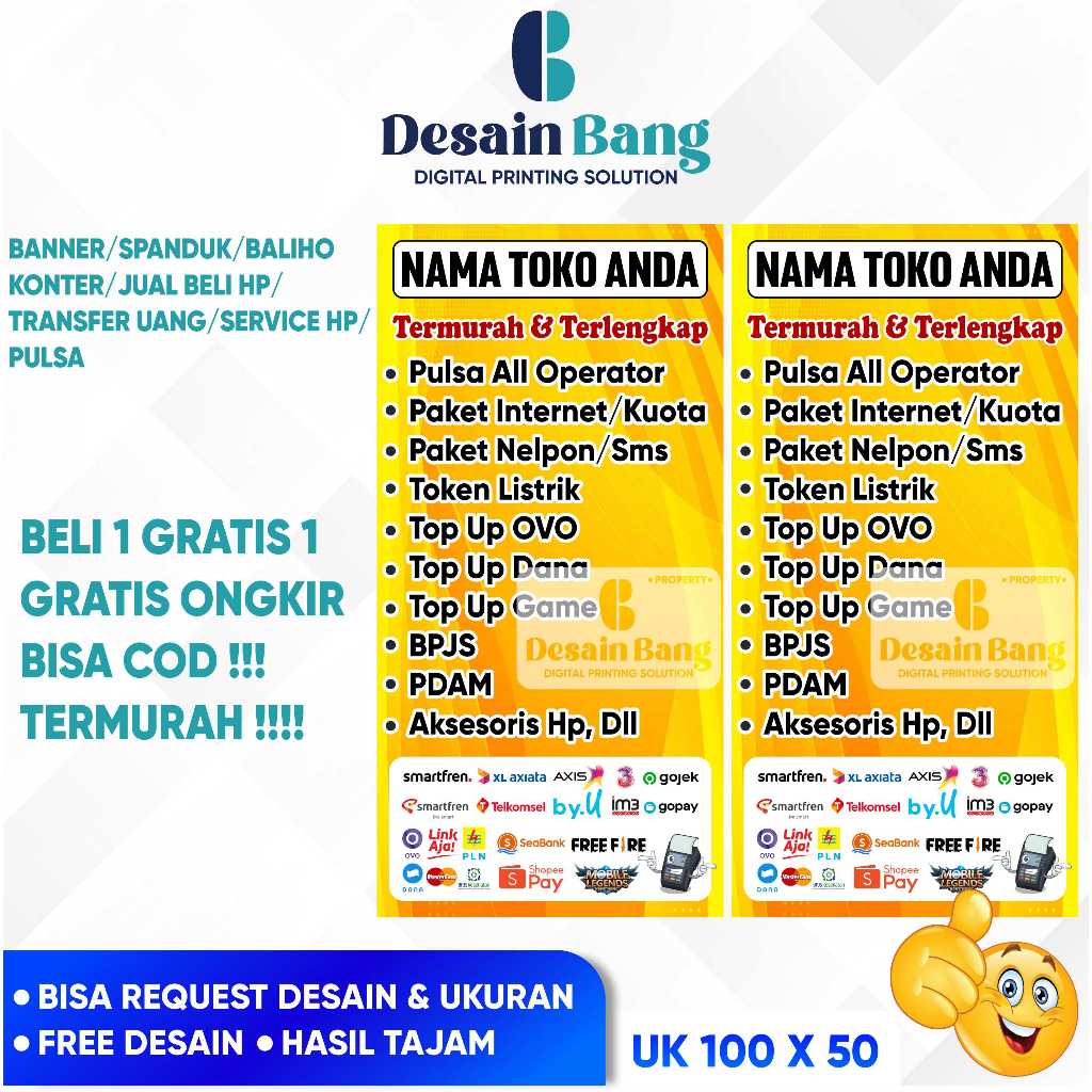 [FREE DESIGN] BANNER KONTER SPANDUK KONTER BALIHO KONTER/BANNER SPANDUK BALIHO