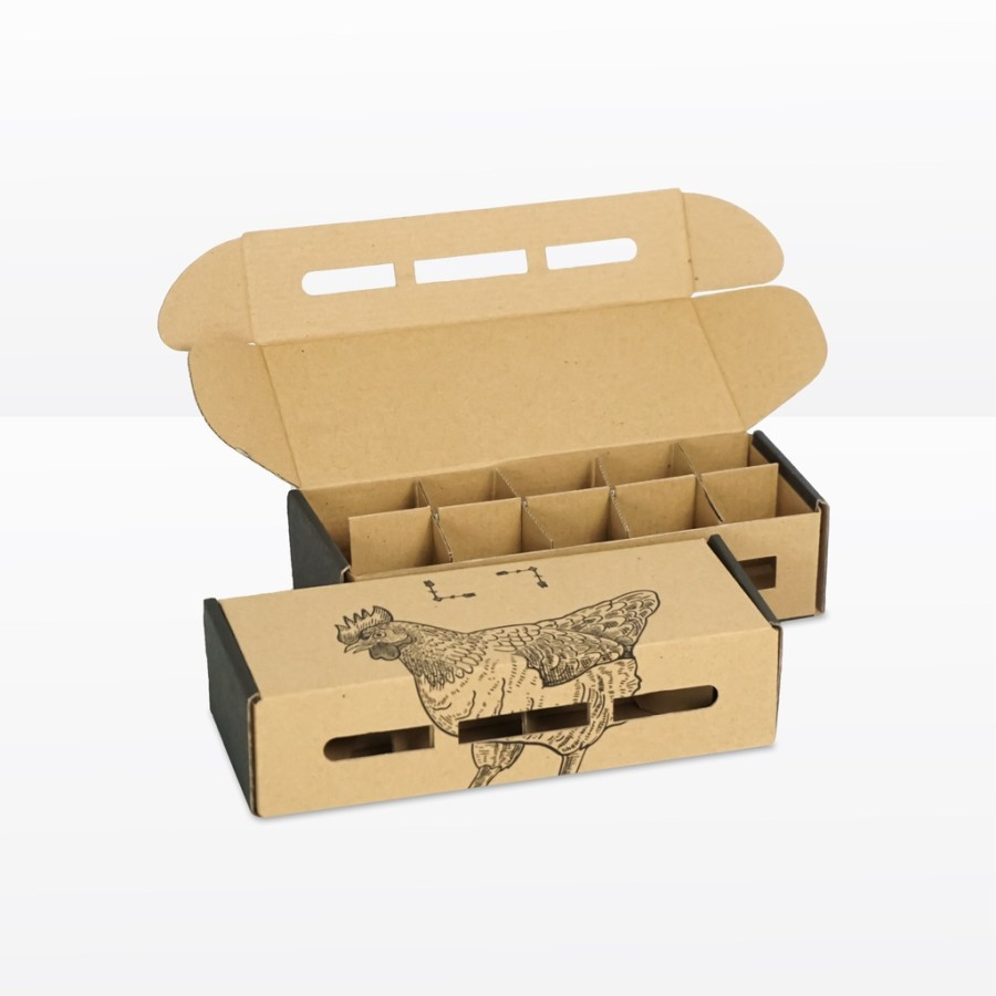 

10pcs Box Telur Isi 10 + Sekat Kardus Endog Packaging Telur Ukuran 24x9x6 cm