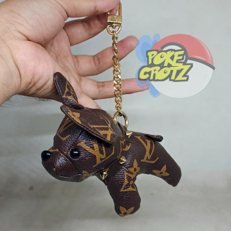 Boneka LV X Bulldog Bag Charm Keychain Gantungan Tas Kunci original 13cm
