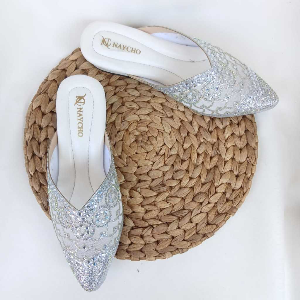 Wedding Shoes Wanita Heels 3 cm Premium Brukat Transparan