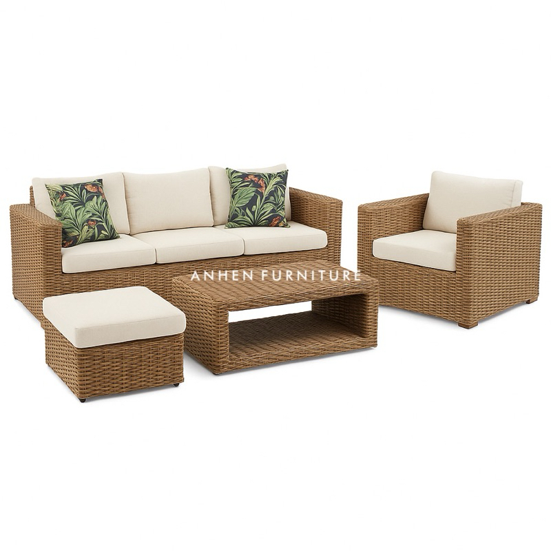 Set Sofa Tamu Outdoor Rotan Sintetis / Kursi Tamu Rotan Sintetis Premium