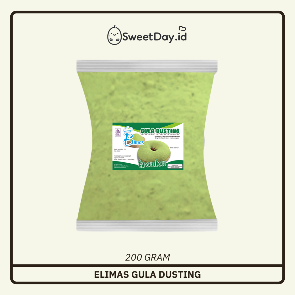 

200 Gr Gula Donat Greentea Elimas Gula Dusting