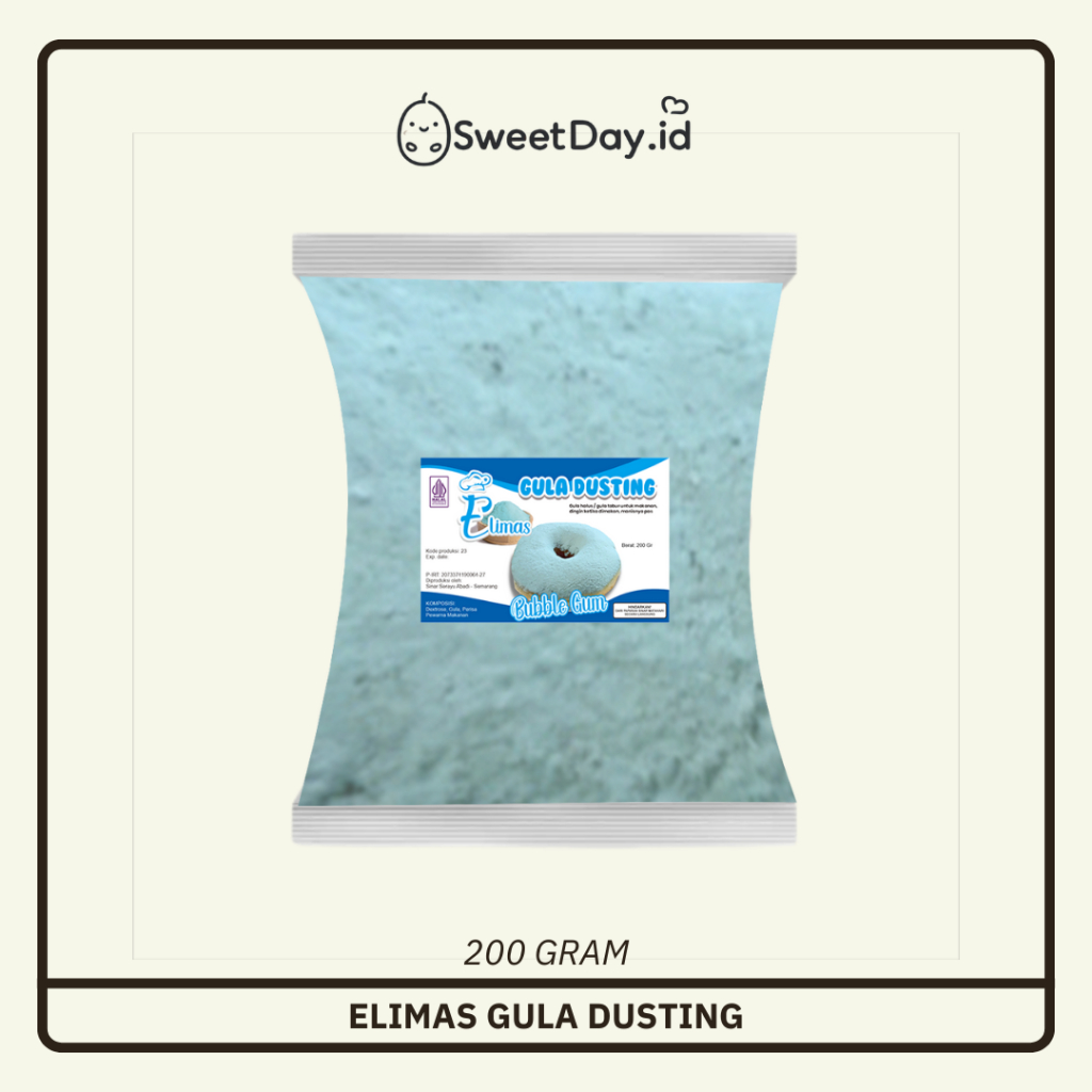 

200 Gr Gula Donat Bubble Gum Elimas Gula Dusting