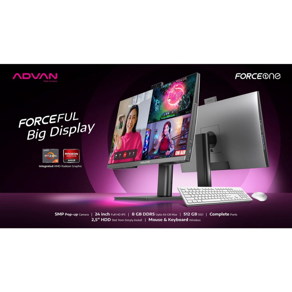All In One Pc Amd Ryzen 5 6600h 8gb/512gb Windows 11 Advan Force Onepc