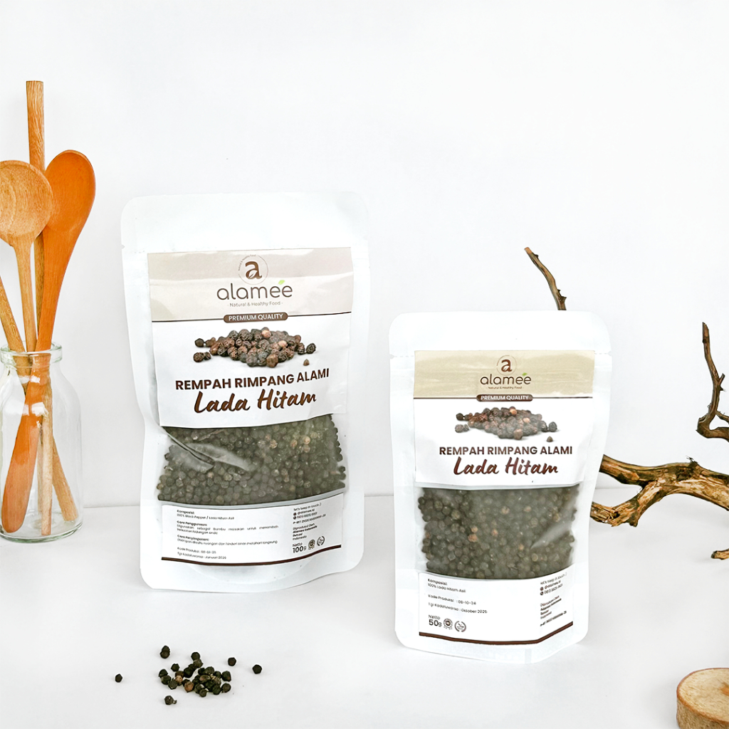 

ALAMEE Lada Hitam Biji Organik Utuh Whole Black Pepper Blackpepper Rempah Rimpang Organik Alami