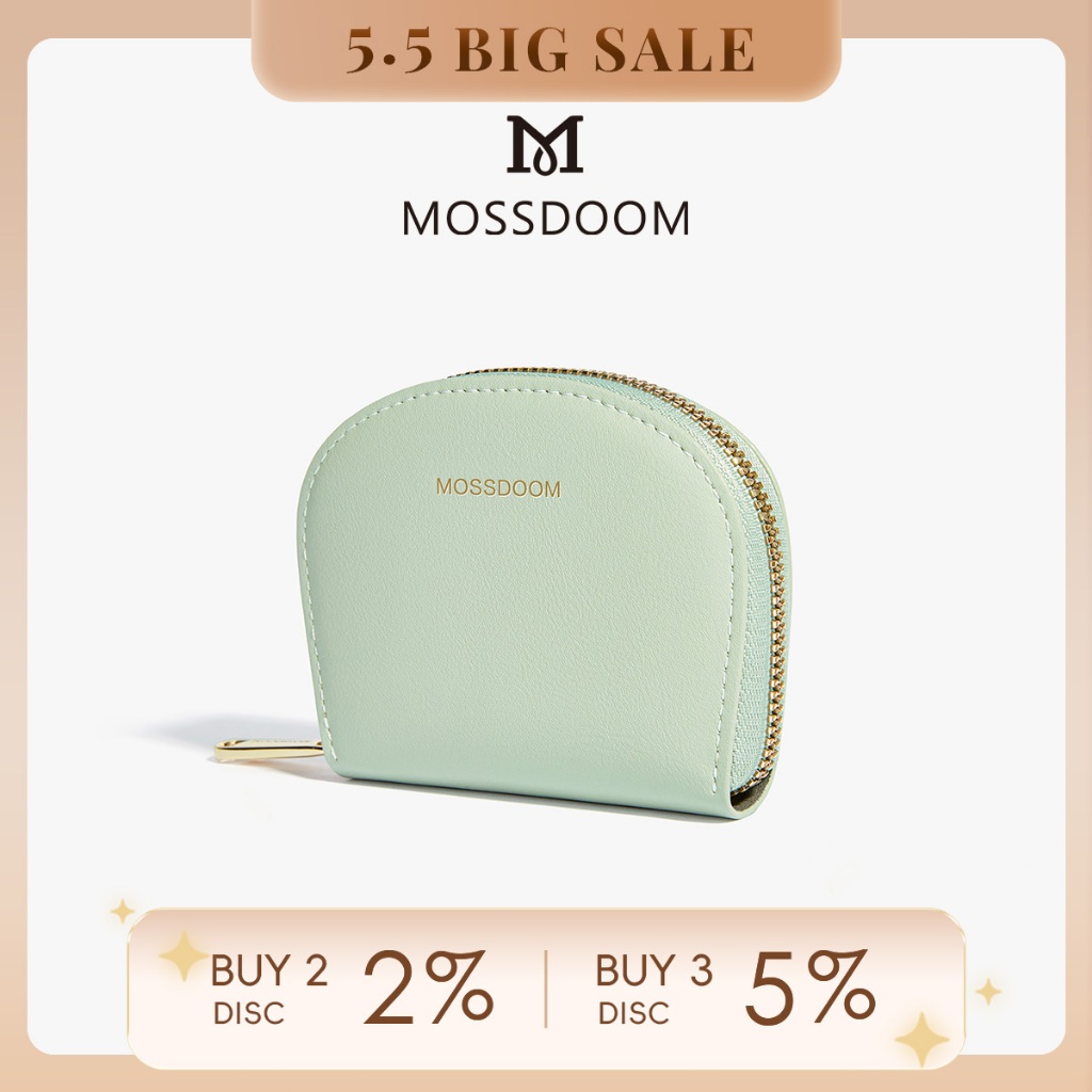 MOSSDOOM Dompet Kartu Elfrea Card Holder Setengah Bulat Wallet Zip Wanita