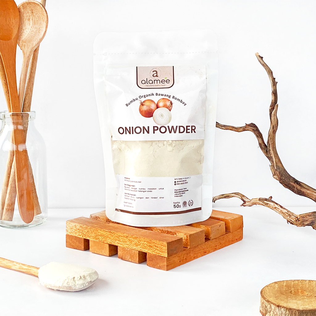 

ALAMEE Bawang Bombay Bubuk Onion Powder Bumbu Bombai Dapur Organik Murni Asli Tanpa Campuran 50 Gram