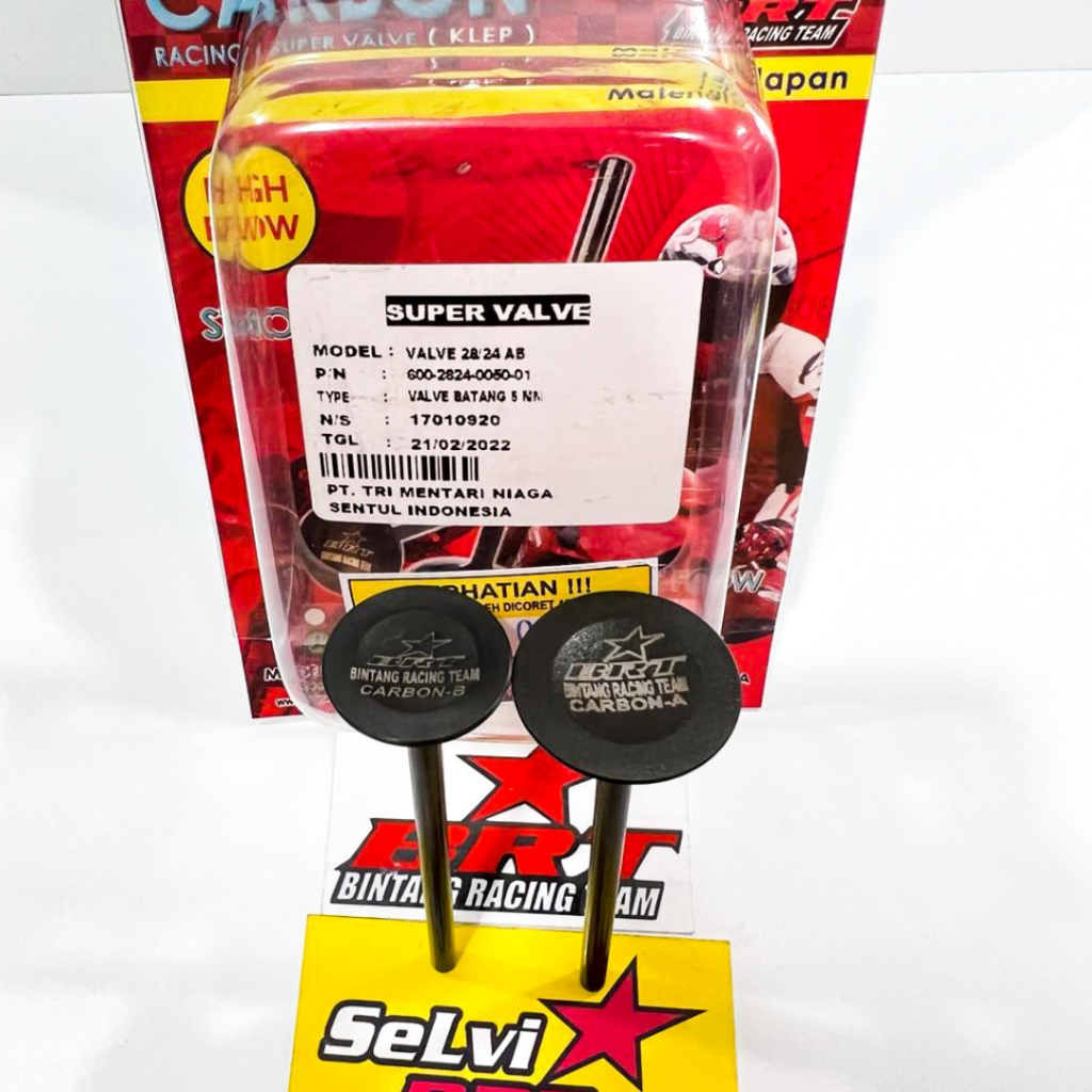 VALVE KLEP BRT CARBON AB BATANG 5 MM BRT VARIO 150 PCX 150 ADV 150 31 30 29 26 25 23 HEAD STANDAR