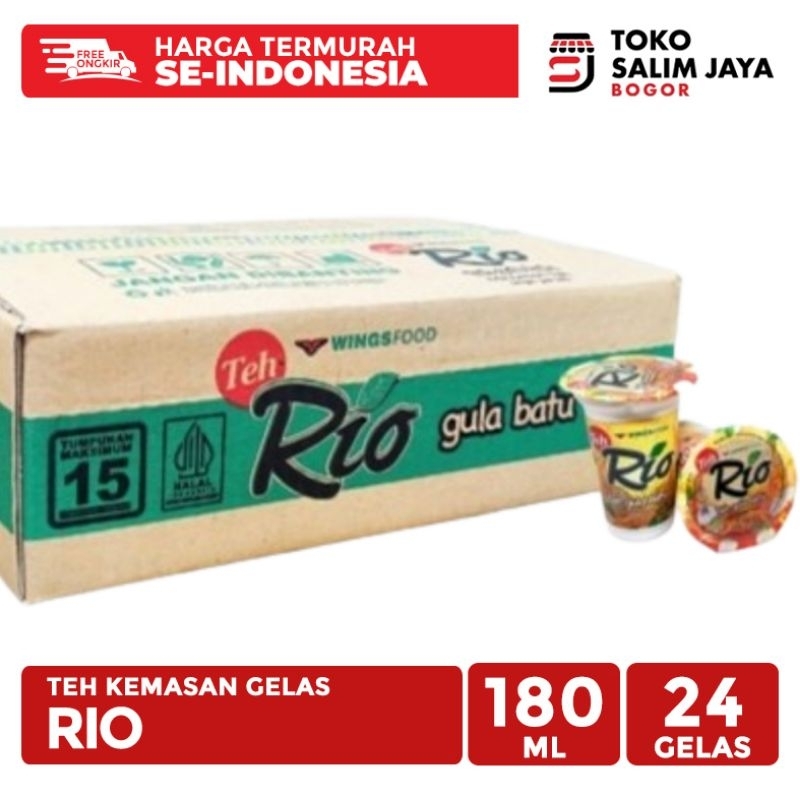 

MURAH - Teh Rio Gula Batu 180 ml - 1 Dus (24 Cup)
