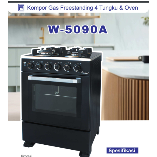 WINN GAS KOMPOR FREESTANDING 4 TUNGKU DAN OVEN, W-5090A