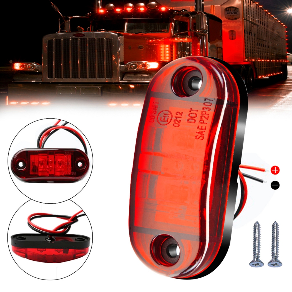 1/4pcs Lampu Samping Bak Truk 12-24V Lampu LED Truk Untuk Samping Mobil / Truk / Trailer