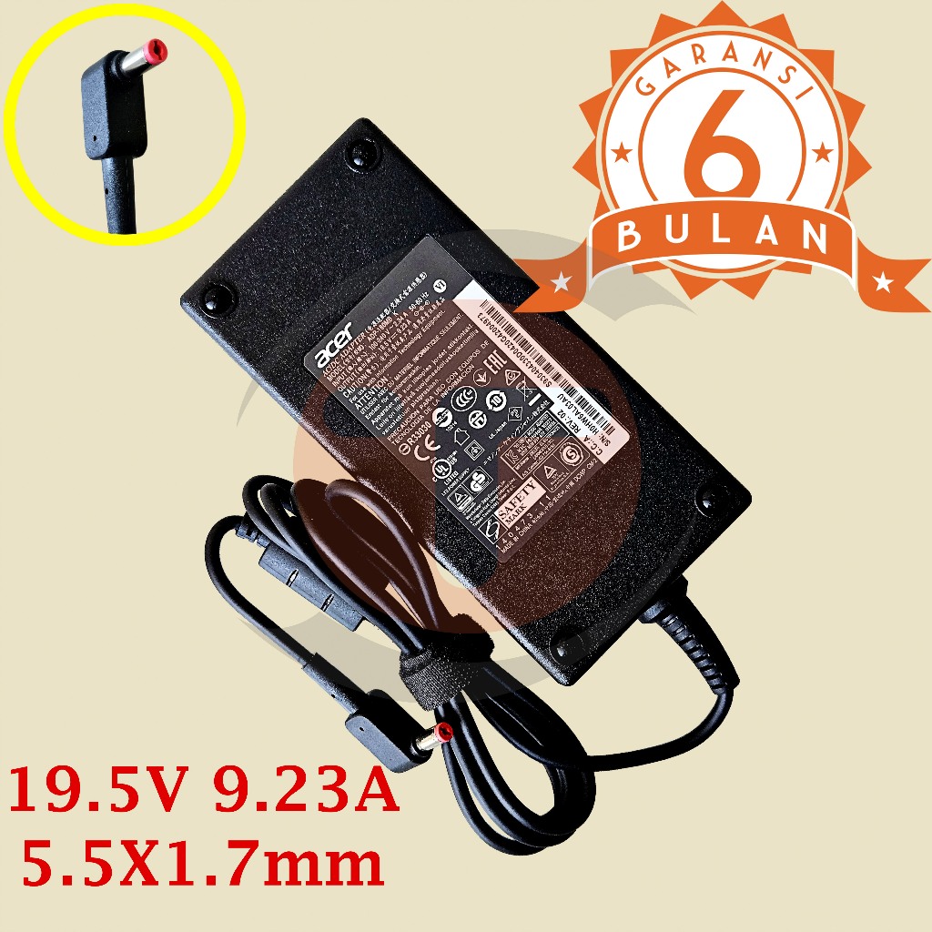 Adaptor Charger Untuk Acer Nitro Aspire Predator Helios 19.5V 9.23A 5.5x1.7mm