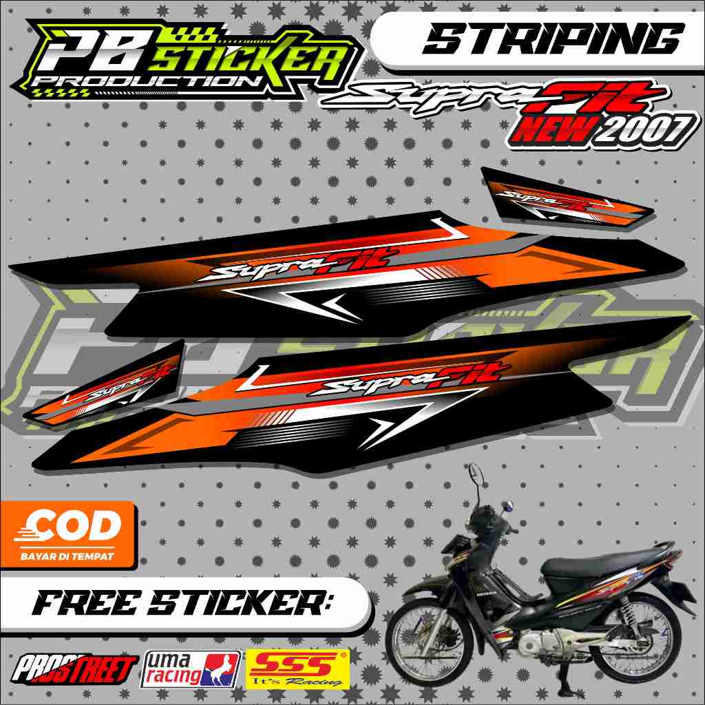 STRIPING VARIASI HONDA SUPRA FIT NEW 2007 / STIKER LIST HONDA SUPRA FIT NEW 2007 MOTIF ABSTRAK