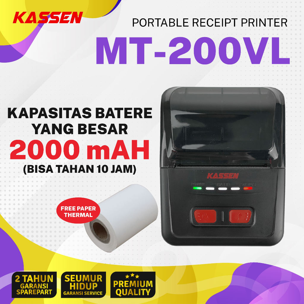 THERMAL PRINTER KASIR STRUK KASSEN MT-200VL - MT 200VL - THERMAL 58MM - KASSEN