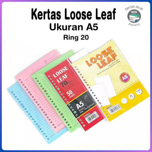 

BOS Loose Leaf A5 50 Lembar/ Loose Leaf Kertas Isi File Binder