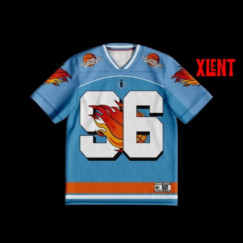 KAOS Jersey Oversize JUMBO Jersey XLENT STREETWEAR Seri nomor / Rugby / NFL / Hoki / ukuran besar / 