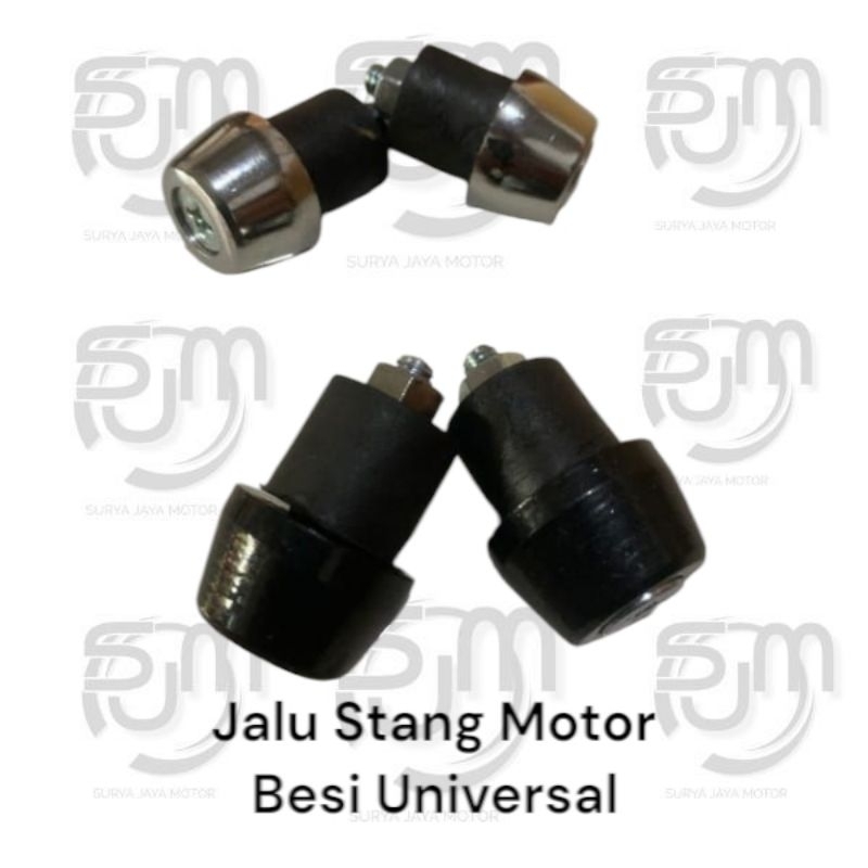 Jalu Stang Motor Besi Universal Jalu Stang Motor Matic Black/Chrome