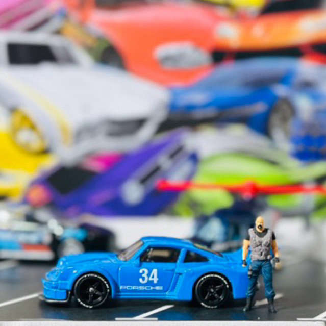 Hot Wheels Porsche 934.5 Blue Biru Nightburnerz Ban Karet Loose Rivet Aman