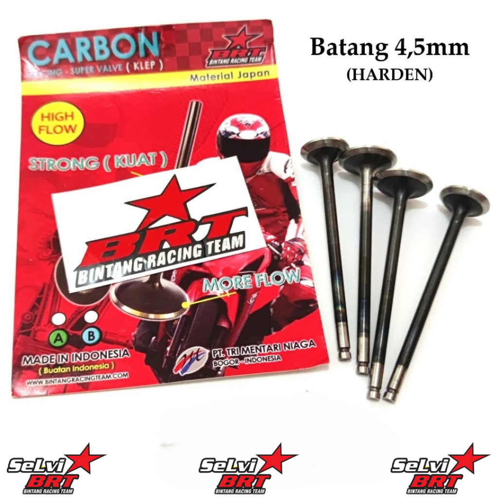 VALVE KLEP CARBON AB BRT SUZUKI SATRIA FU GSX RAIDER 150 24 22 20 19 4.5MM