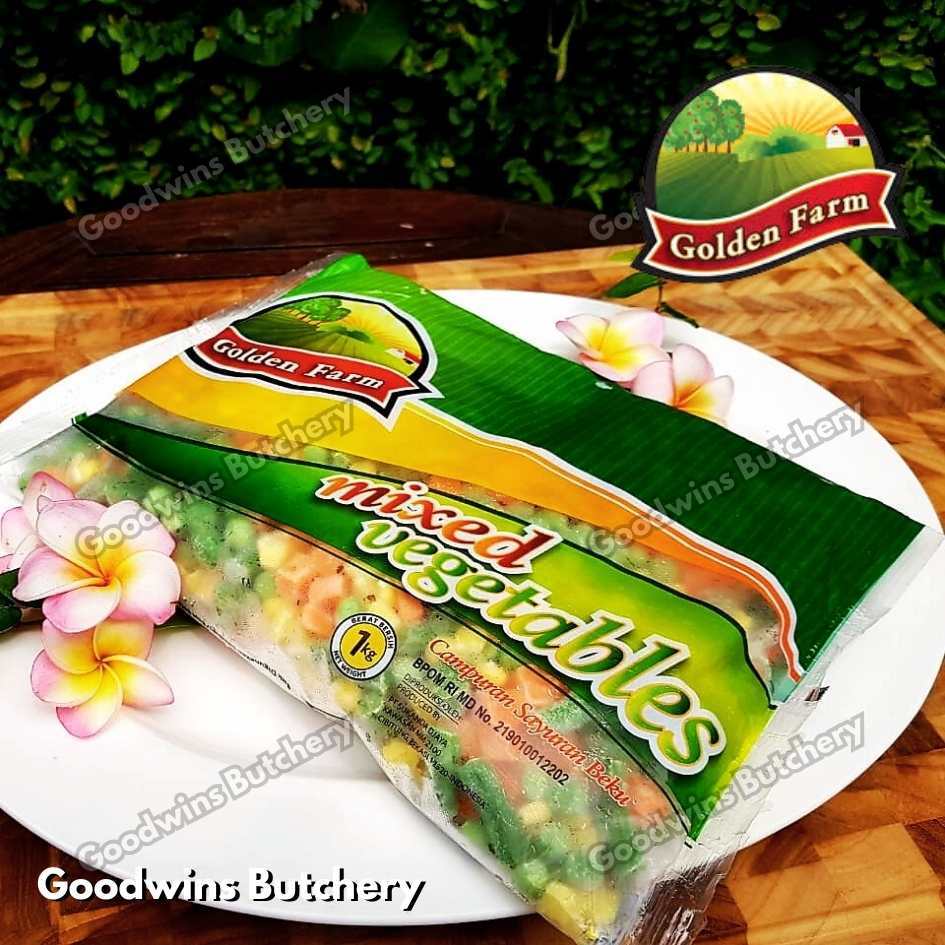 GoldenFarm frozen vegetable EDAMAME, GREEN PEAS, SWEET CORN & MIX VEGETABLE Golden Farm sayuran beku