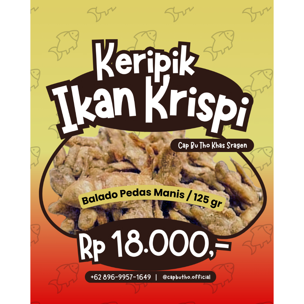 

Keripik Ikan Balado Pedas Manis 125 Gr