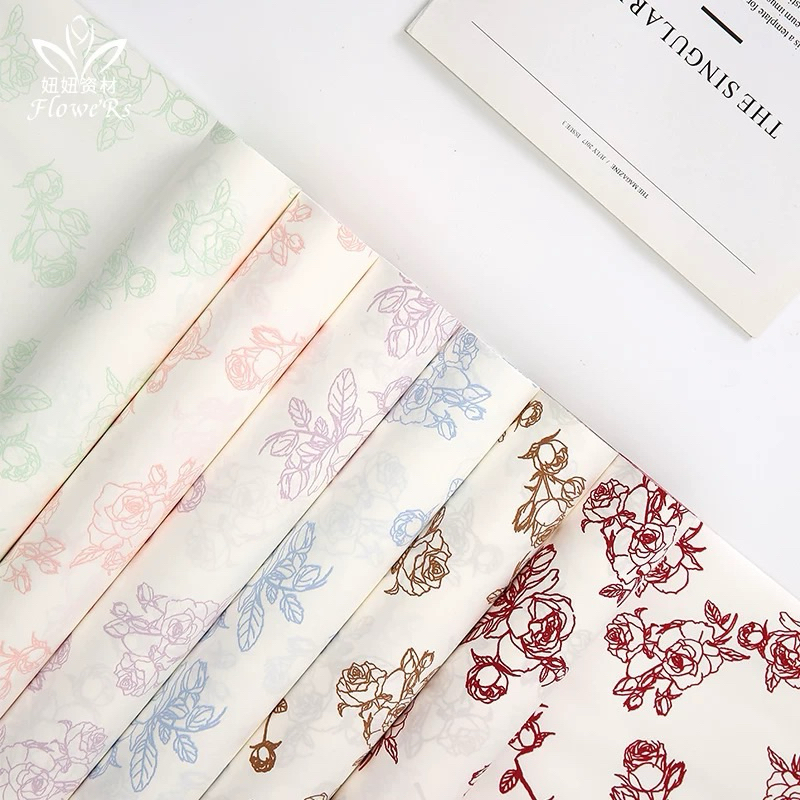 

FLOWERSUPPLY - KERTAS CORAK FLOWER ROSE PUTIH / LEMBAR - KERTAS BUKET BUNGA - FLOWER BOUQUET WRAPPING PAPER