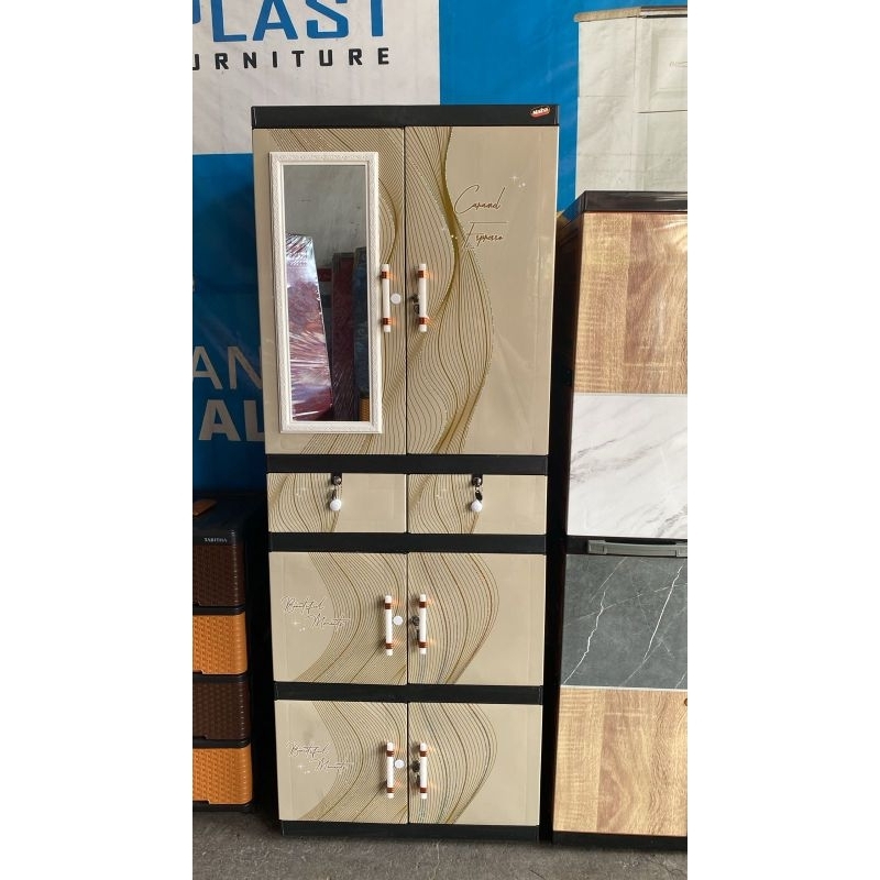 Lemari Pakaian Serbaguna Naiba 9684 Full Rak Laci Full Kunci