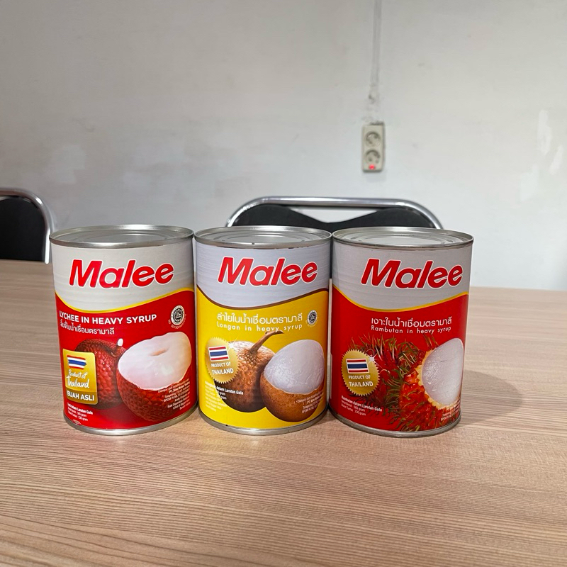 Malee Canned Fruit / Buah Kaleng Leci, Longan, dan Rambutan