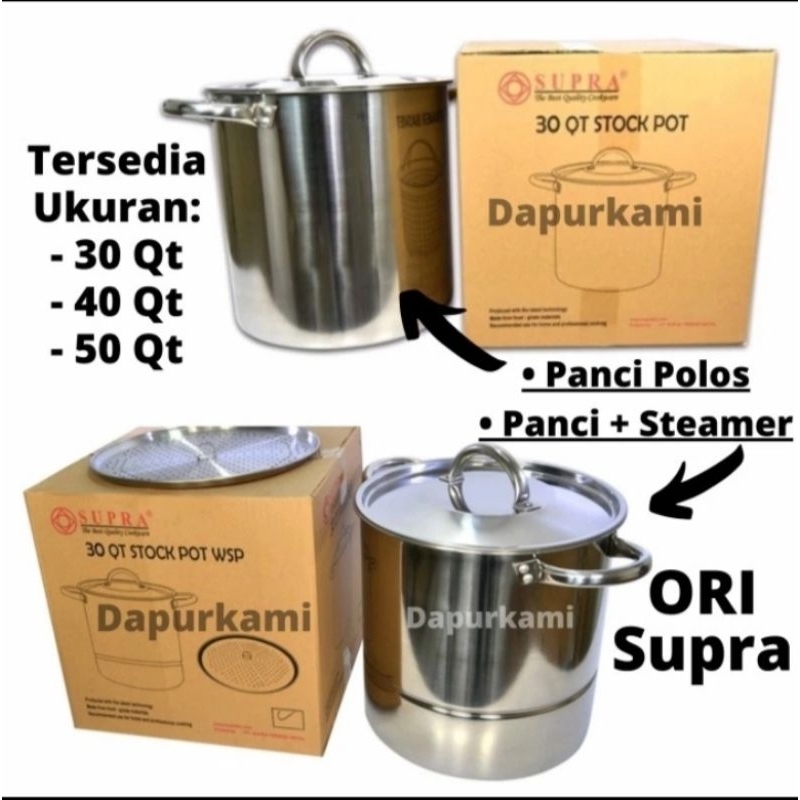 Panci Stockpot Supra 30 Qt • Panci Steamer Supra 30 Qt Panci Supra Ori