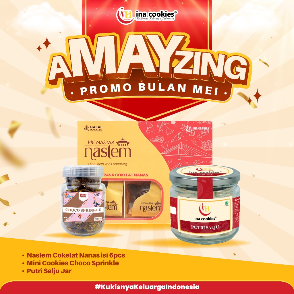 

[PROMO AMAYZING] PAKET BUNDLING "H" Naslem Cokelat Nanas + Mini Toples Choco Sprinkle + Putri Salju Jar