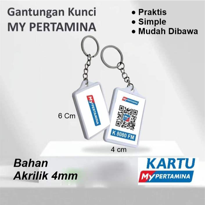 Gantungan Kunci My Pertamina bahan akrilik / Ganci Barcode QR Code Pertamina / Keychain Pertamina