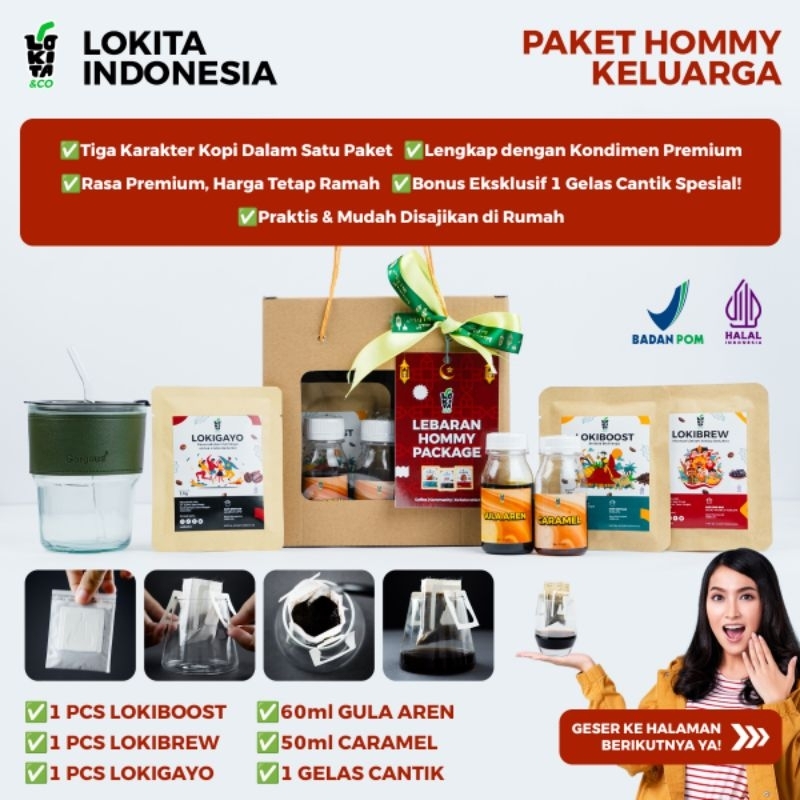 

Paket Hommy Keluarga (Paket Drip bag Kopi Lokita&Co) Coffee Drip Bag Premium