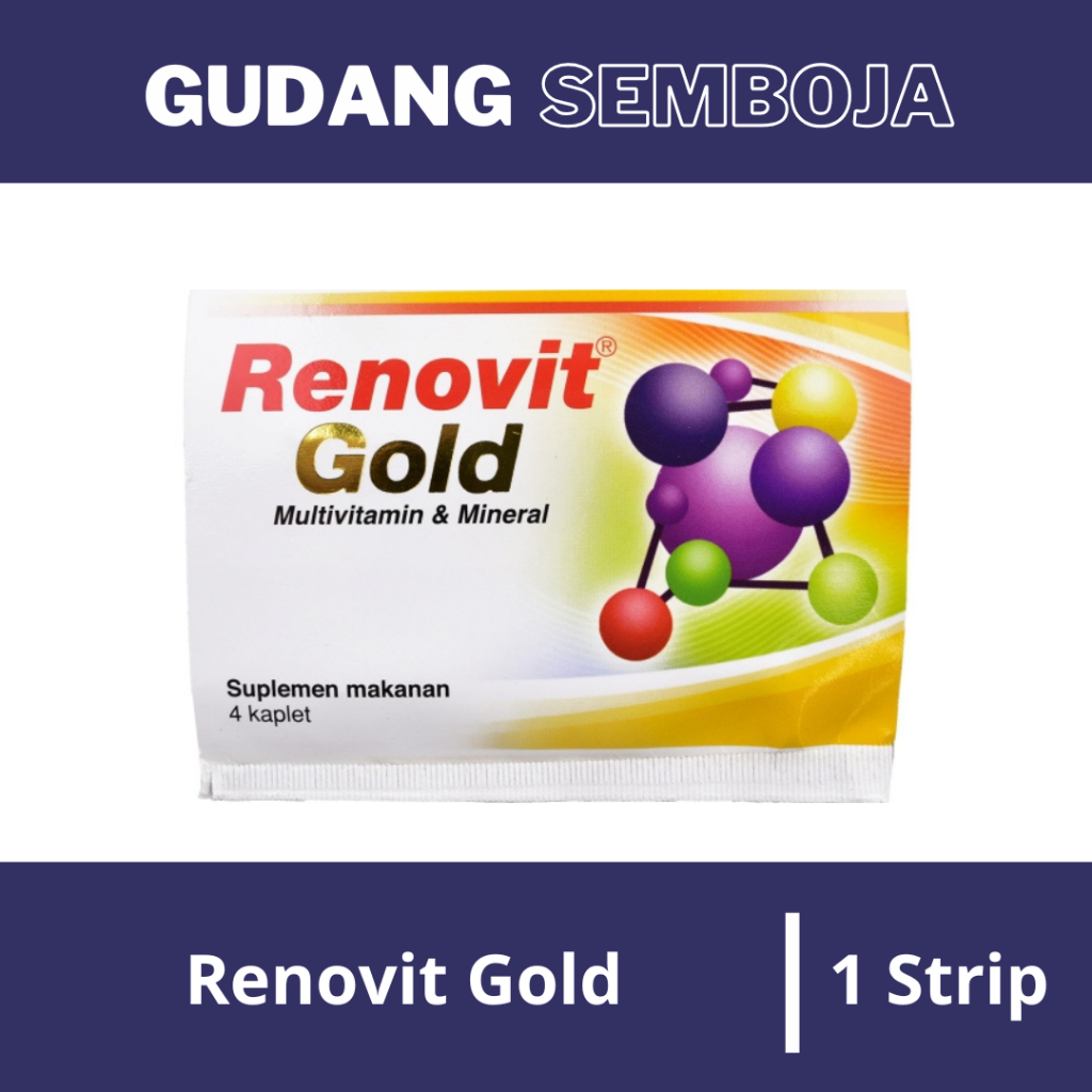 Renovit Gold Strip Isi 4 Kaplet / Renovit Gold Multivitamin dan Mineral