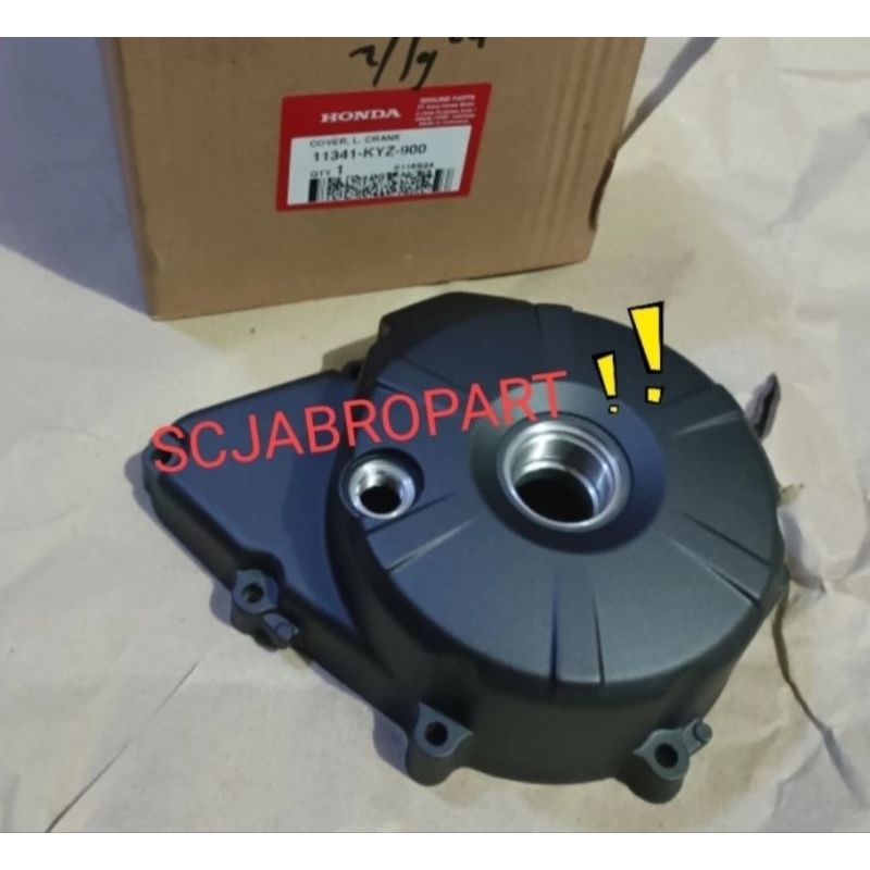 COVER LEFT CRANK CASE HONDA SUPRA X 125 FI AND HELM IN ...11341 KYZ 900..ORI AHM