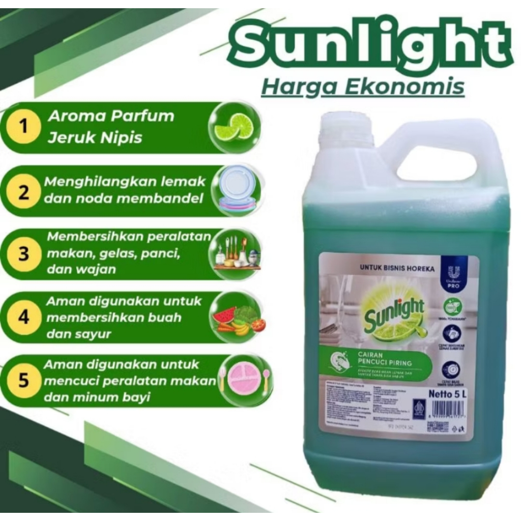 TERMURAH - SABUN CUCI PIRING SUNLIGHT 5 LITER PROFESSIONAL