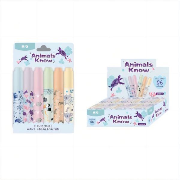 

M&G MINI HIGHLITER ANIMALS KNOW 6COLORS SET - 10031730