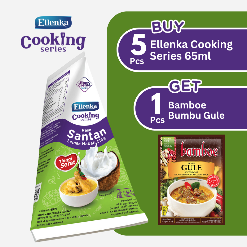 

[Package Kurban Ellenka Cooking Series X Bumbu Bamboe] Ellenka Cooking Series 5 pcs Free Bumbu Bamboe Gule