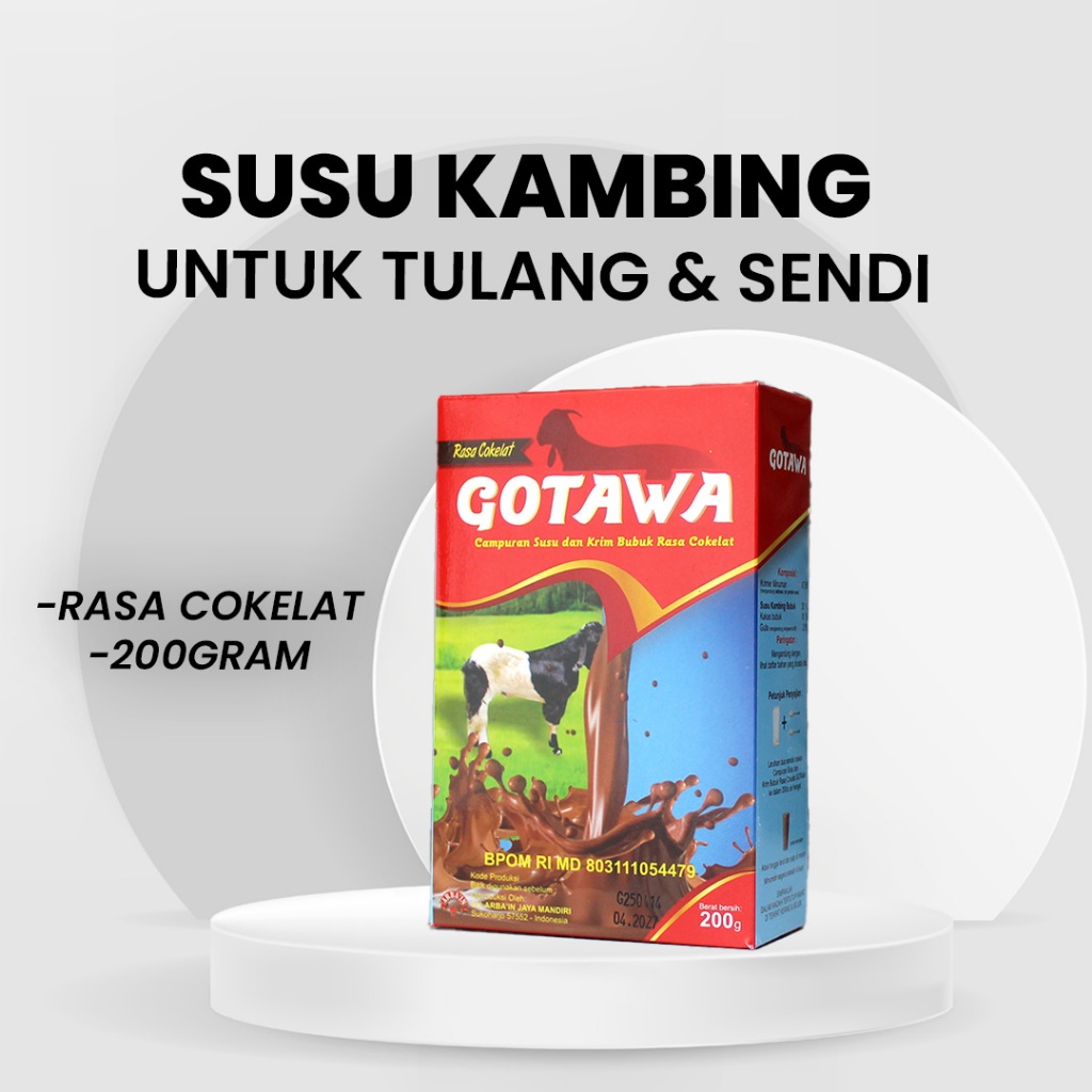 

GOTAWA SUSU KAMBING Rasa Cokelat 200gr Susu Tinggi Kalsium Cocok Untuk Kesehatan Tulang Sendi