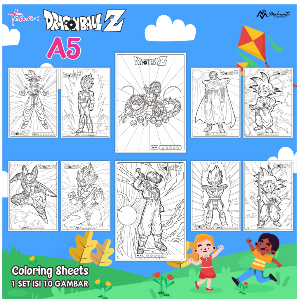 

[DRAGONBALLZ] KERTAS MEWARNAI ANAK - LEMBAR GAMBAR A5 1 SET 10 LEMBAR READY STOCK - COLORING SHEETS FOR KIDS