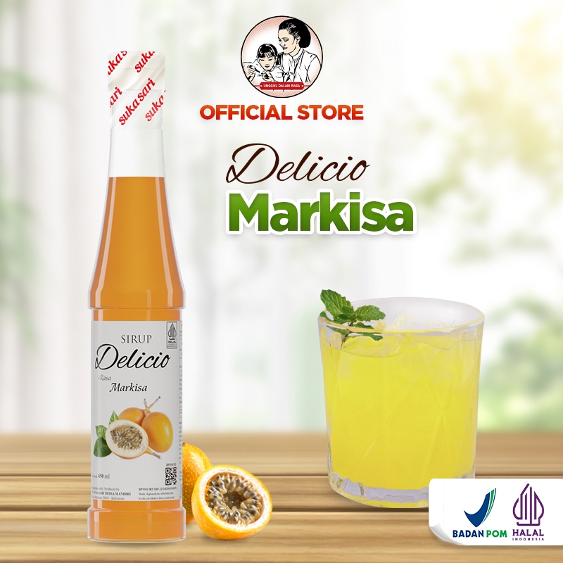 Delicio Sirup Markisa isi 450 ml Kemasan Botol Plastik