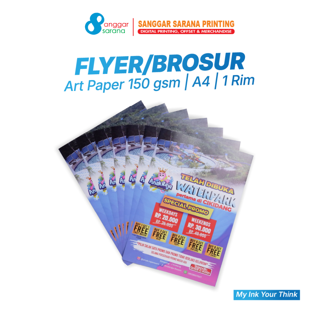 

Brosur/Flyer Custom Bahan Art Paper 150 gr 1 Sisi | 2 sisi Ukuran A4 1 rim (500 lembar)