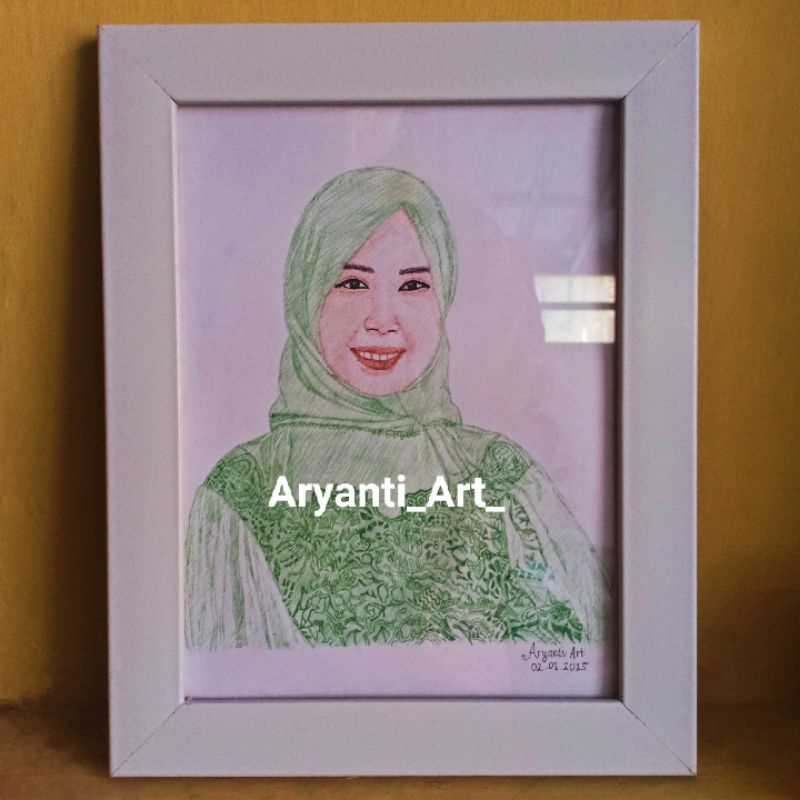 

Lukisan/Sketsa Wajah Pulpen Warna